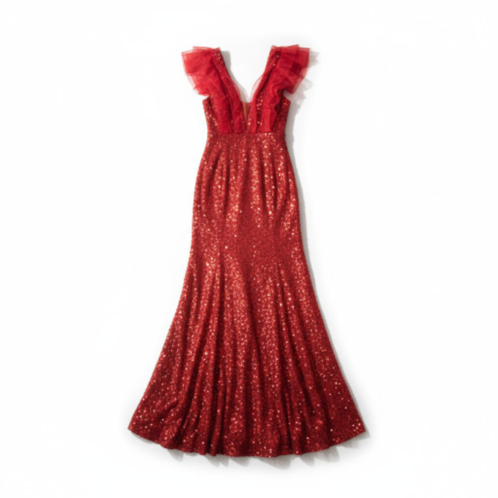 Robe Amour vrai rouge - Manche volant