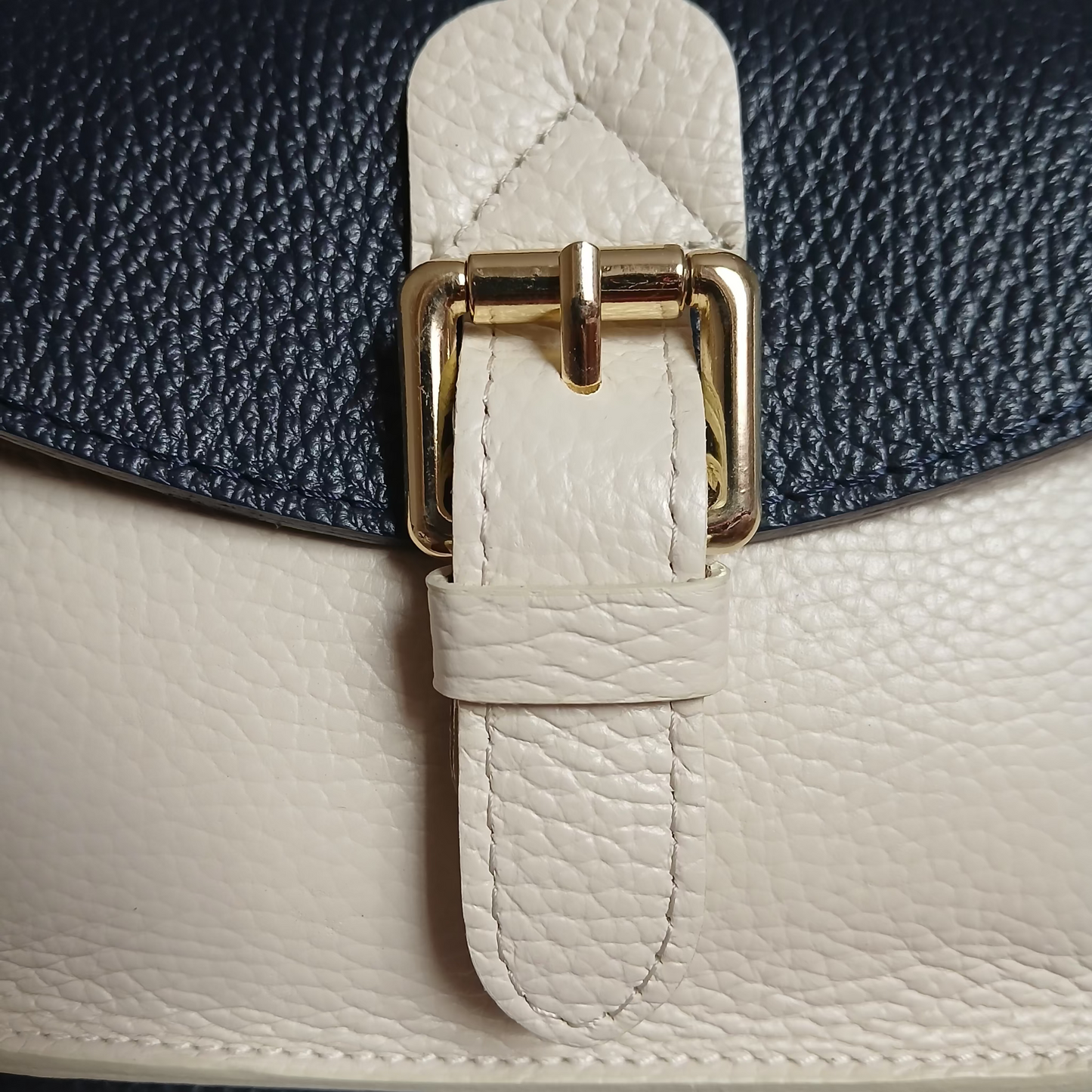 Sac Abondance Bicolore en Cuir de Vachette - Made in Italy