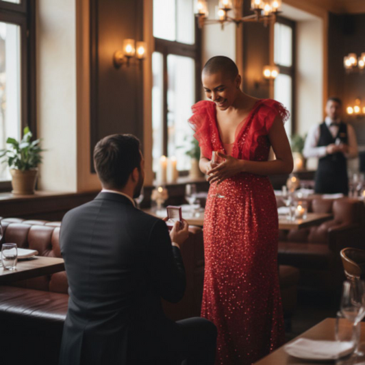 Robe Amour vrai rouge - Manche volant