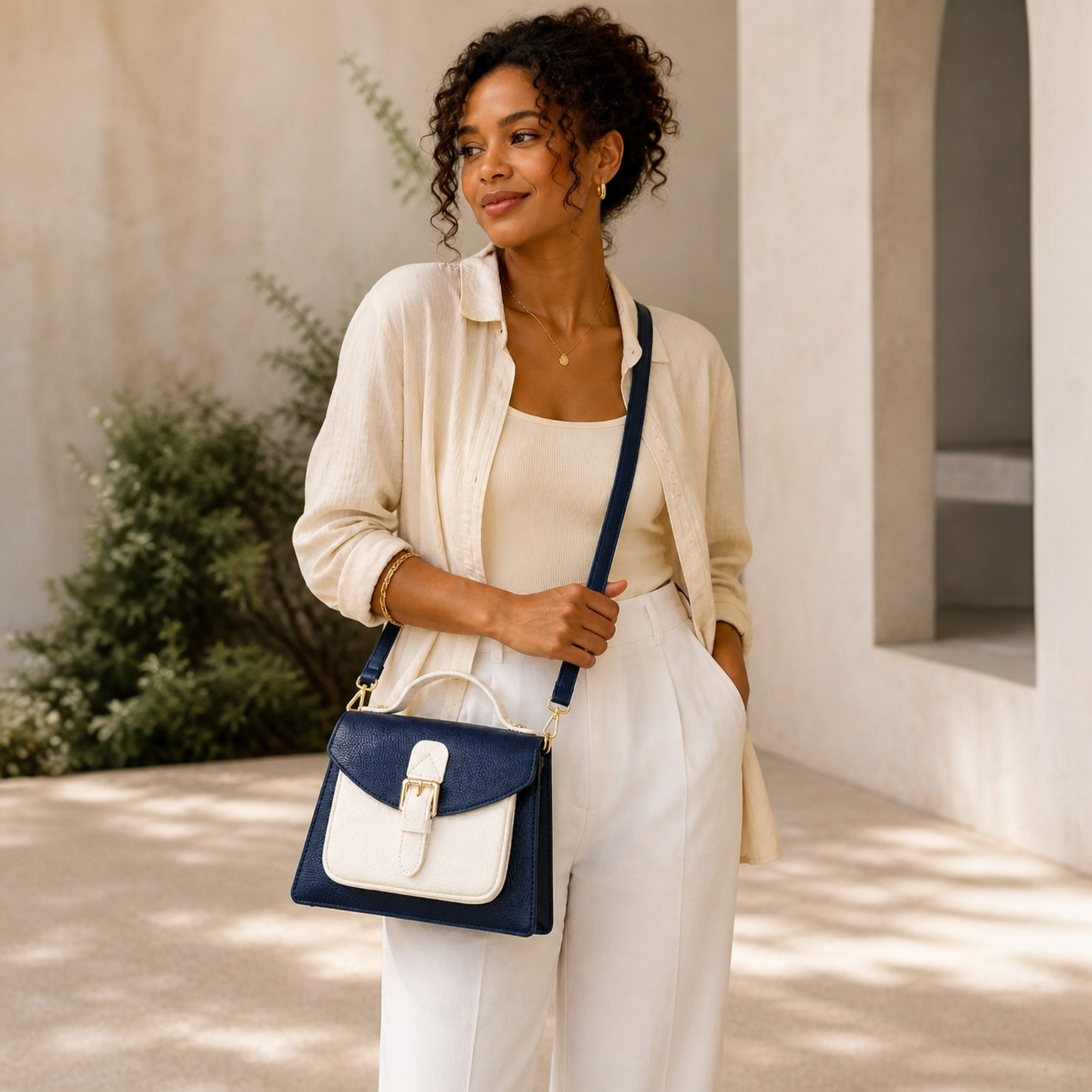 Sac ABONDANCE Bicolore - Cuir de Vachette Italien