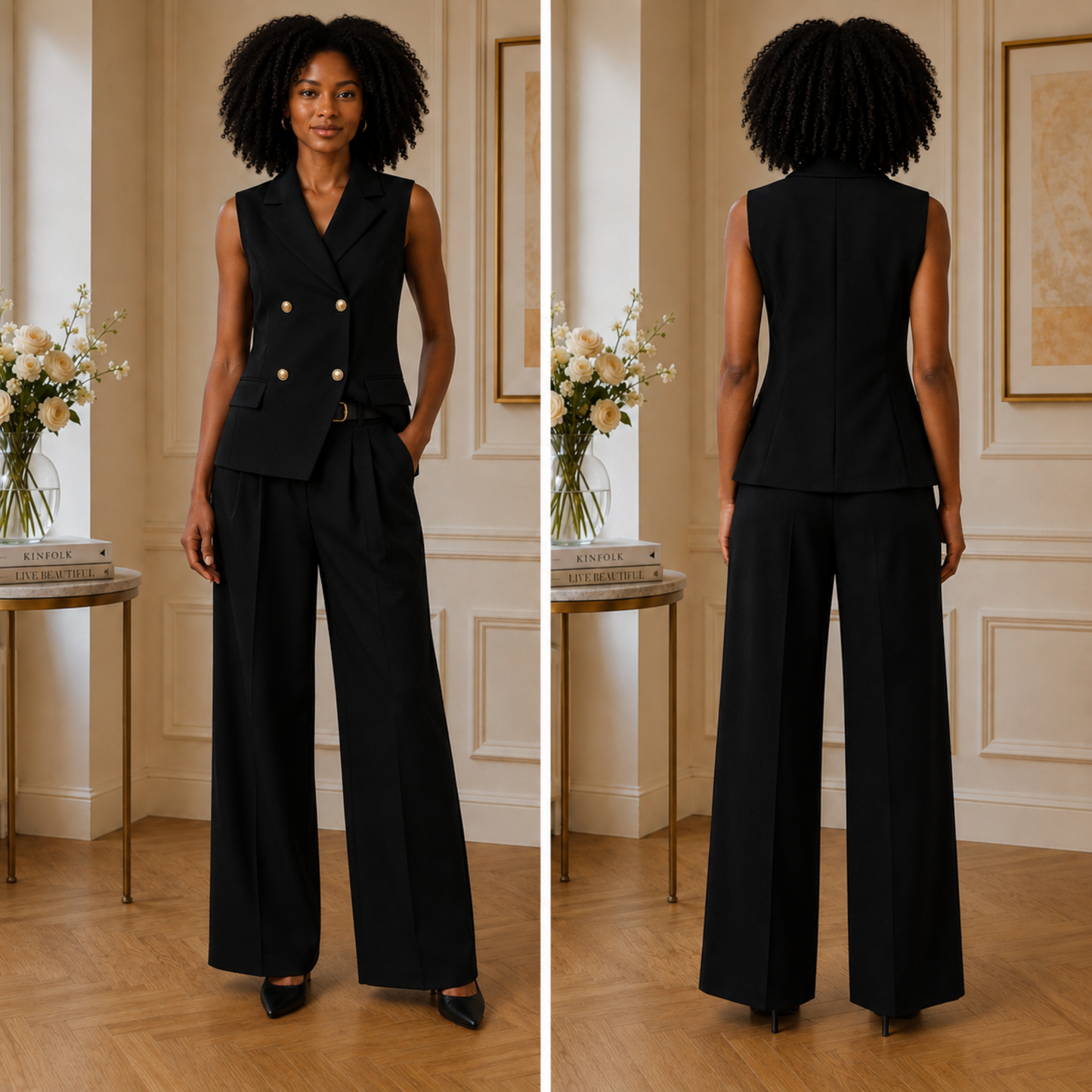 Veste Rebecca Sans Manches – Noire