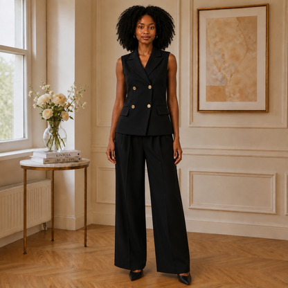 Veste Rebecca Sans Manches – Noire