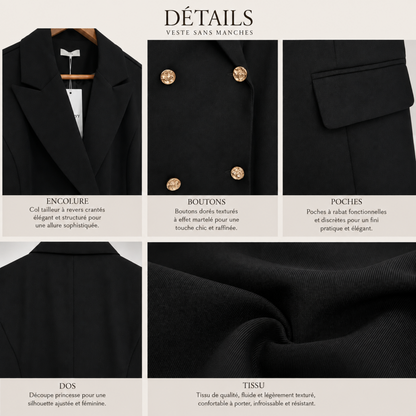 Veste Rebecca Sans Manches – Noire
