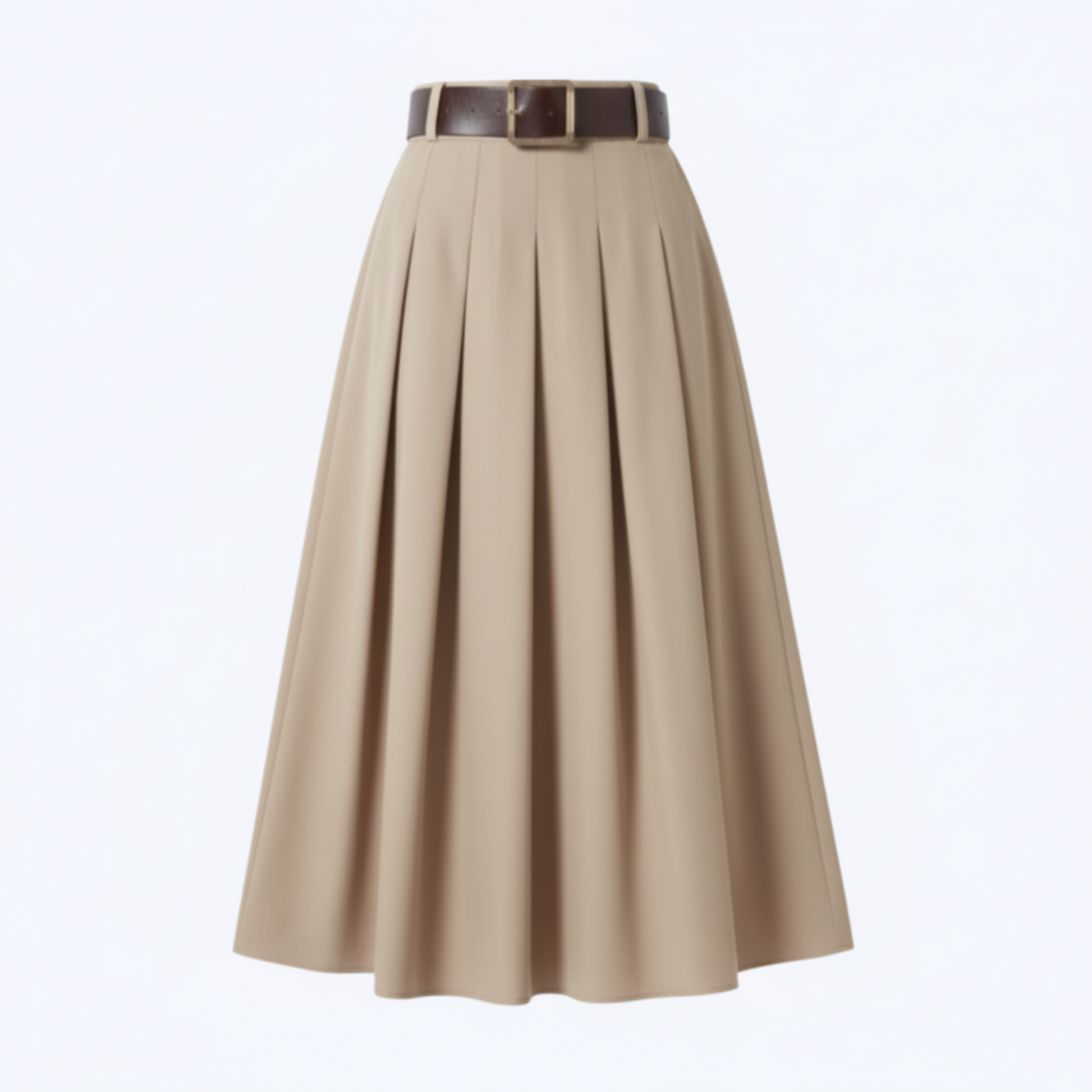 Jupe plissée beige