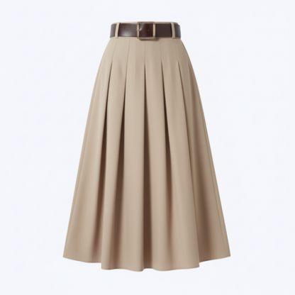 Jupe plissée beige
