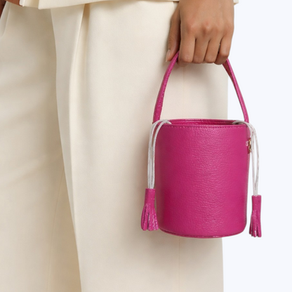 Sac ISANE Fuchsia - Cuir de Vachette Italien