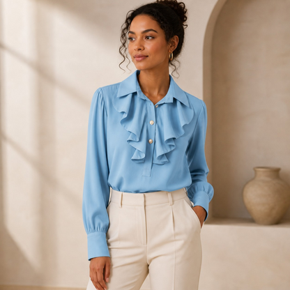 Blouse ALINE Bleu Ciel  - Made in Italy