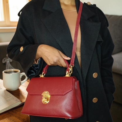 Sac JOY Bordeaux - Cuir de Vachette Italien
