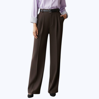 Pantalon LUNA Choco - Taille haute