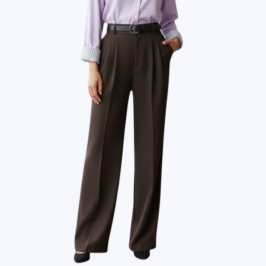 Pantalon LUNA Choco - Taille haute