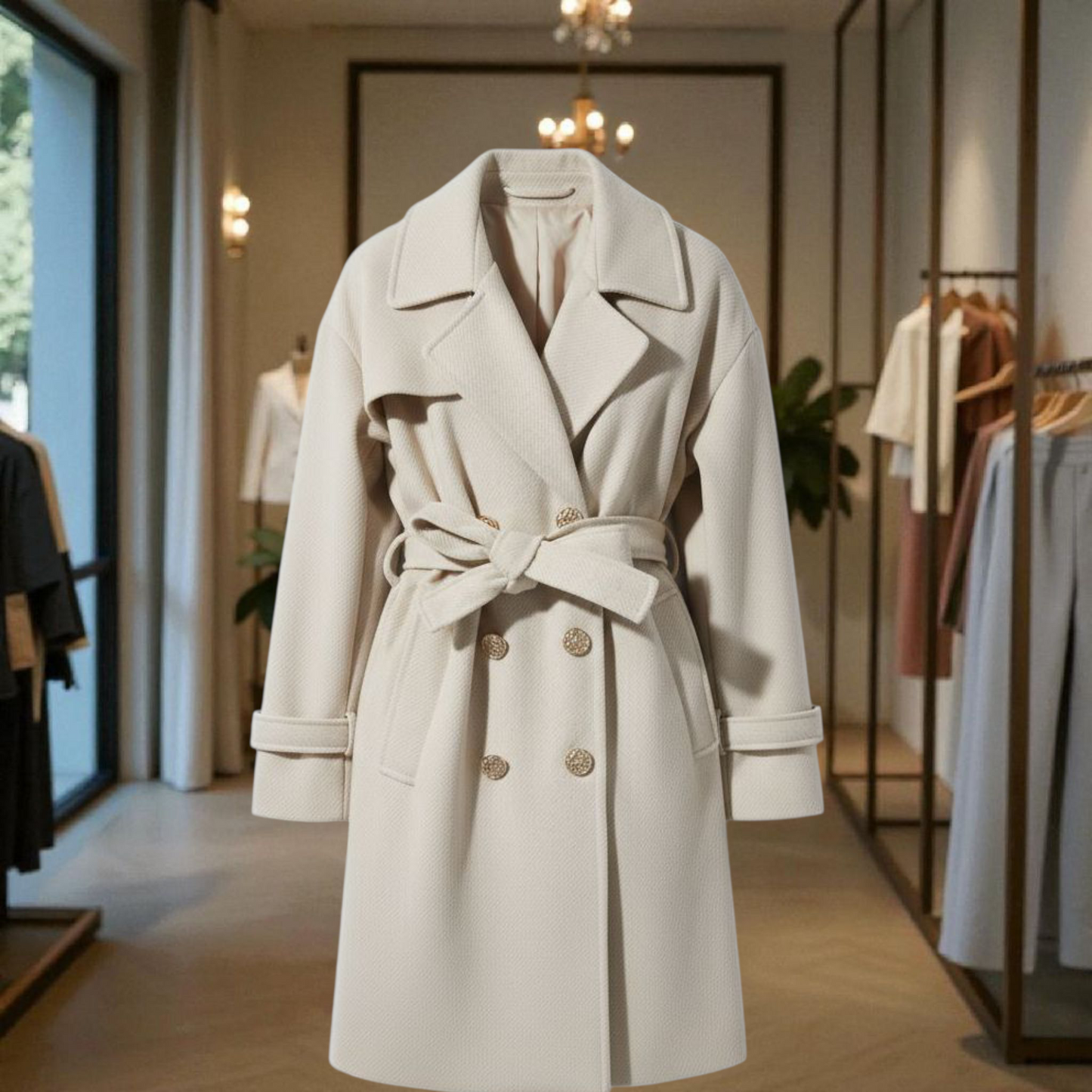 Manteau la Paix de Dieu Beige - Long Oversize - Made in Italy