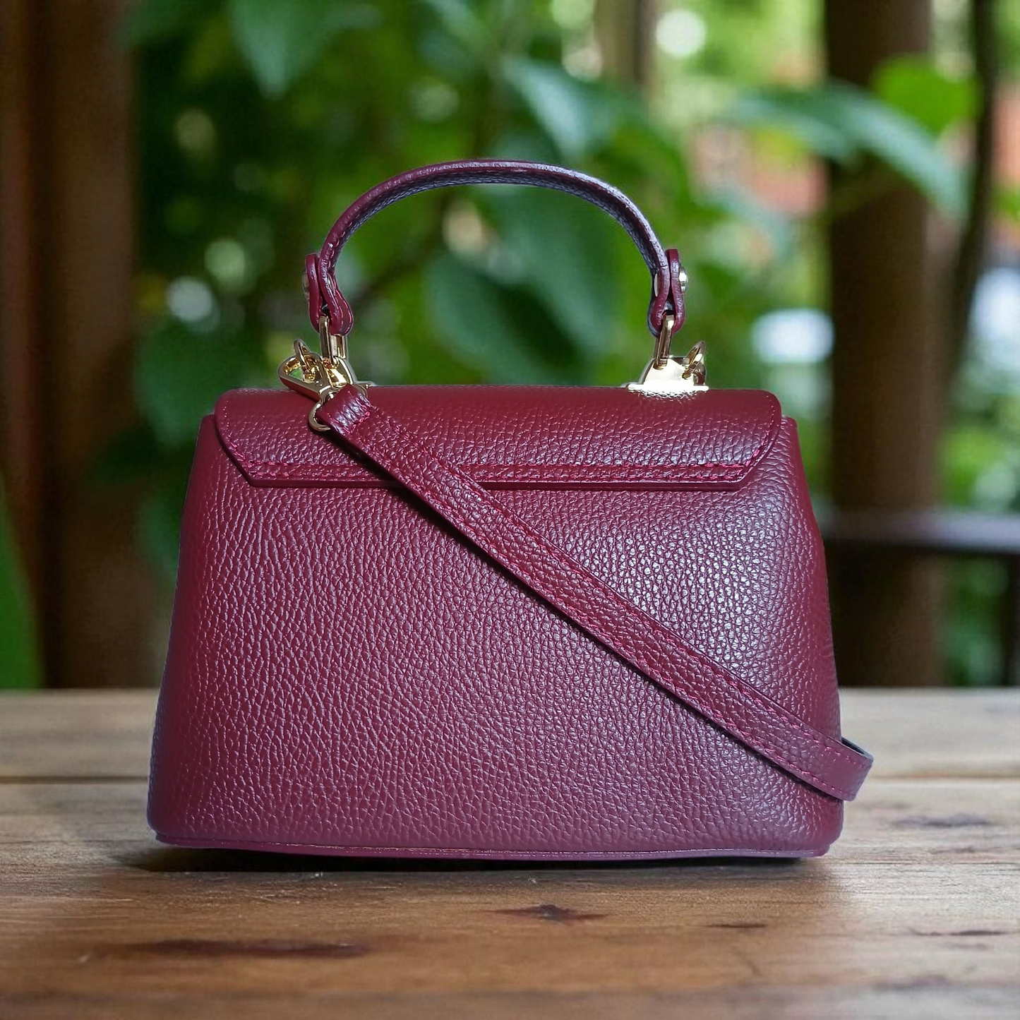 Sac Pure - Bordeaux en Cuir de Vachette Italien