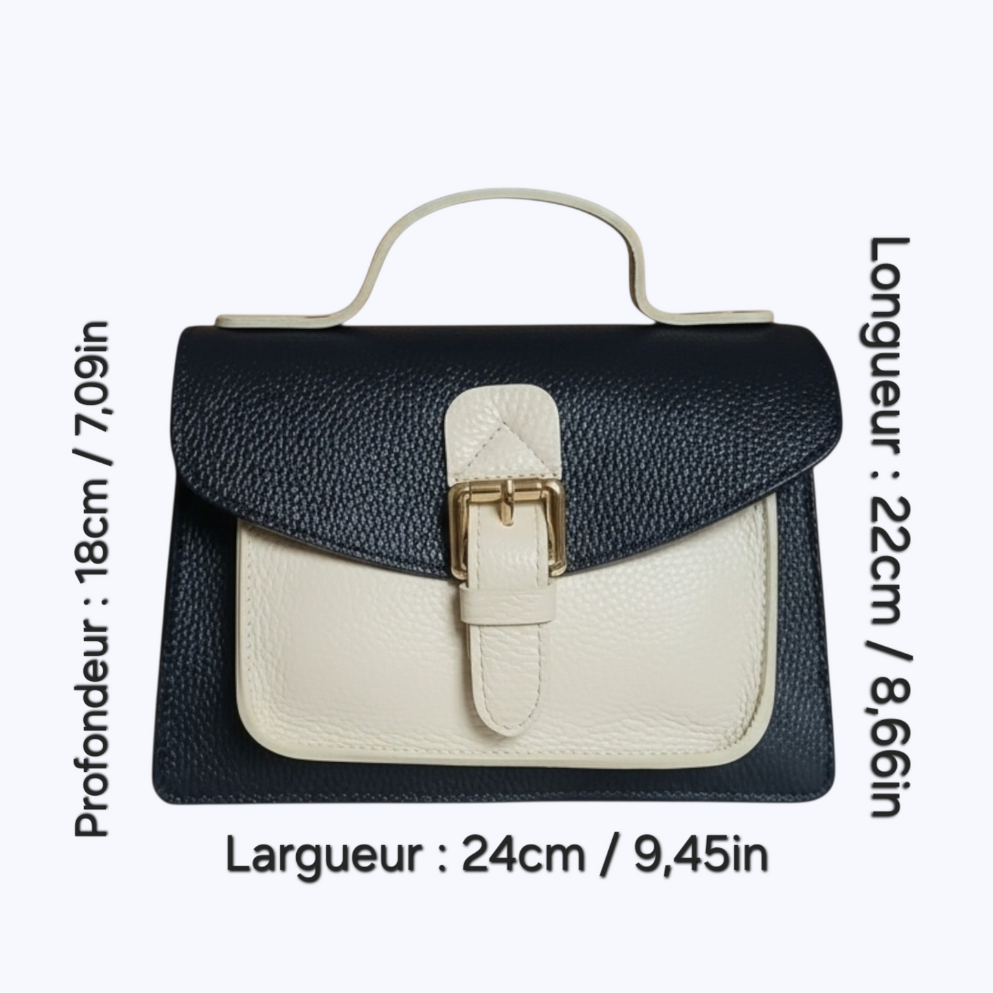 Sac ABONDANCE Bicolore - Cuir de Vachette Italien