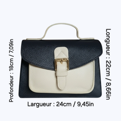 Sac ABONDANCE Bicolore - Cuir de Vachette Italien