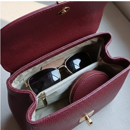 Sac JOY Bordeaux - Cuir de Vachette Italien