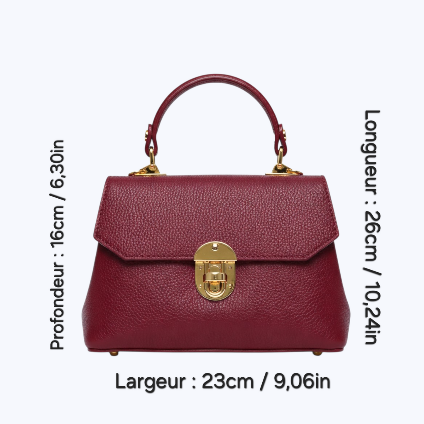 Sac JOY Bordeaux - Cuir de Vachette Italien
