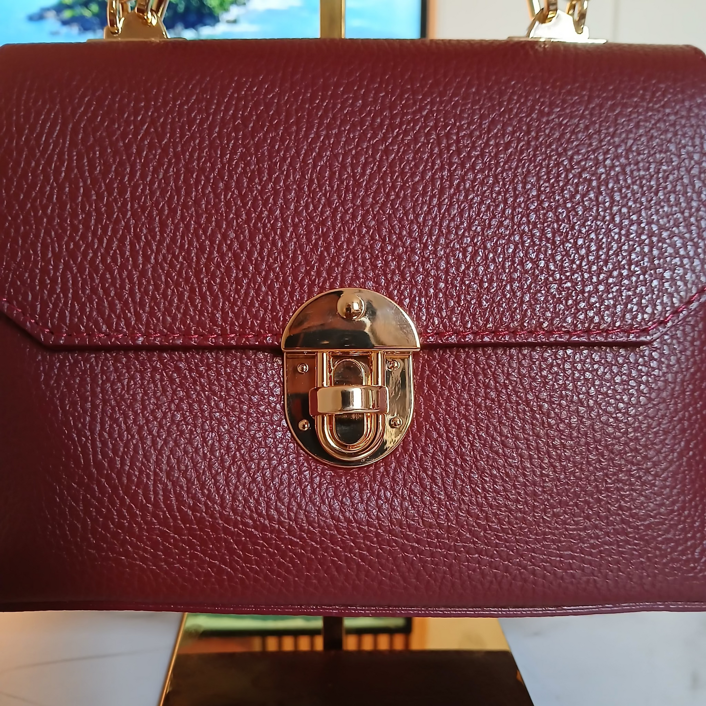 Sac Pure - Bordeaux en Cuir de Vachette Italien
