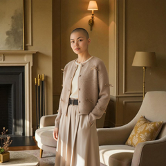 Cardigan Graciella Taupe - avec Nœuds