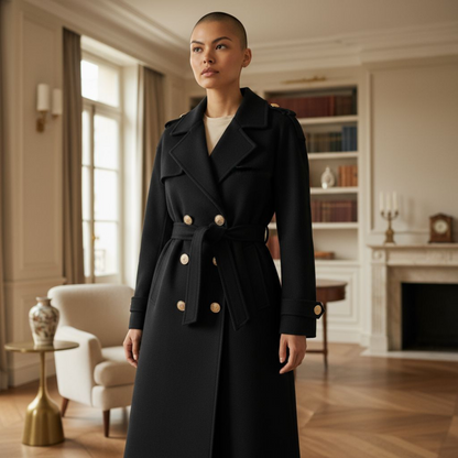 Manteau la Paix de Dieu Noir - Long Oversize - Made in Italy