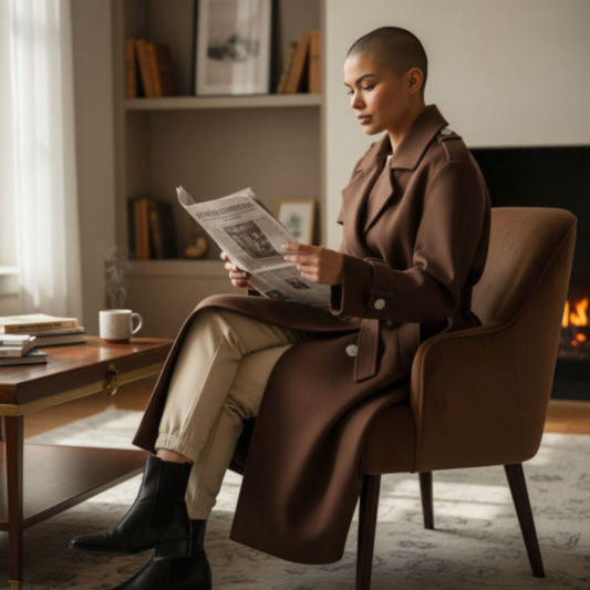 Manteau la Paix de Dieu Marron  - Long Oversize - Made in Italy