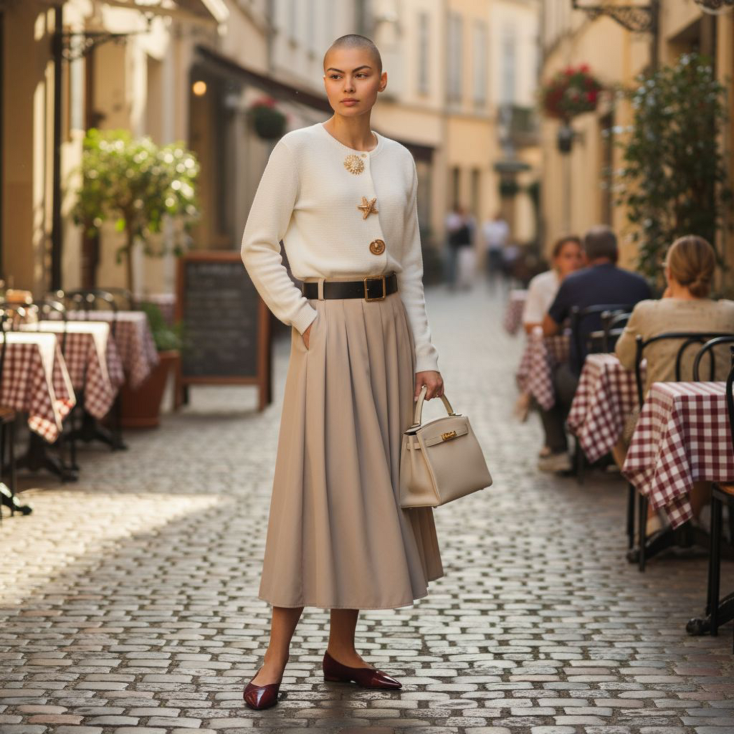 Sac Sérénité - Beige en cuir de Vachette - Élégance Intemporelle