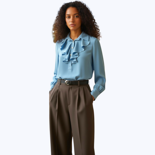 Blouse Aline Bleu Ciel  - Made in Italy