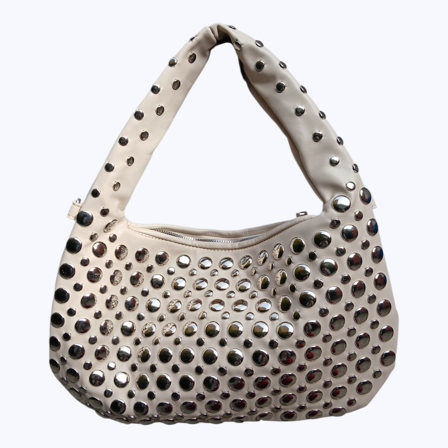 Sac Joëlla - Hobo Beige à Détails Argentés