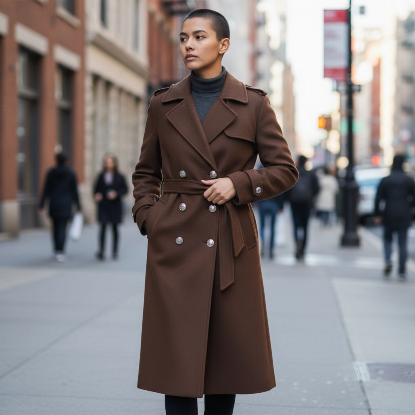 Manteau la Paix de Dieu Marron  - Long Oversize - Made in Italy