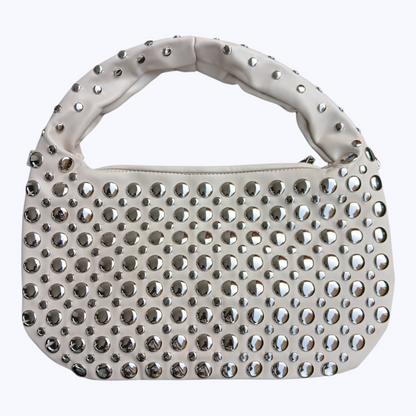 Sac Joëlla - Hobo Beige à Détails Argentés