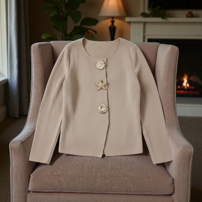 Cardigan Grâce beige - Boutons Dorés