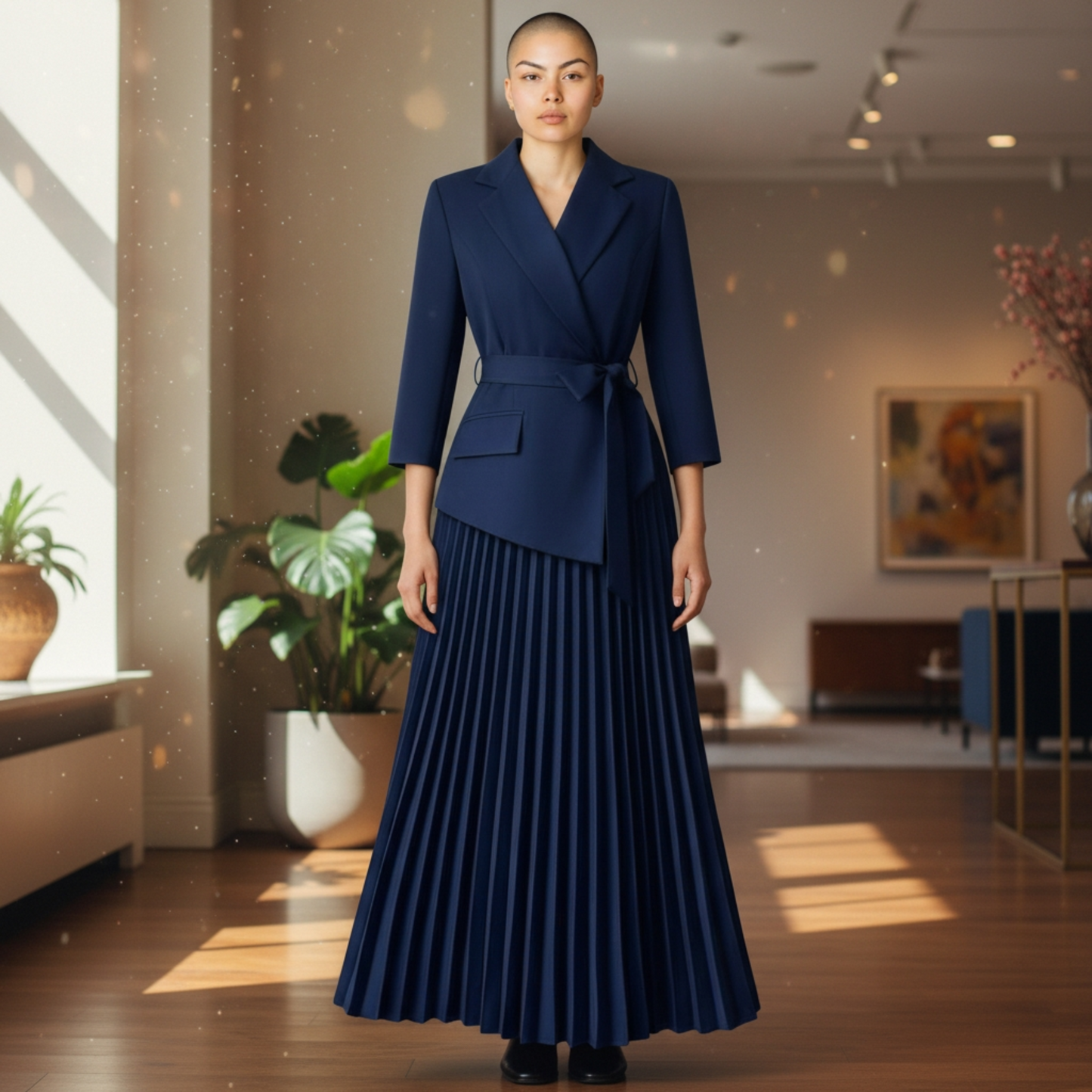 Robe plissée Alegria - bleu Marine