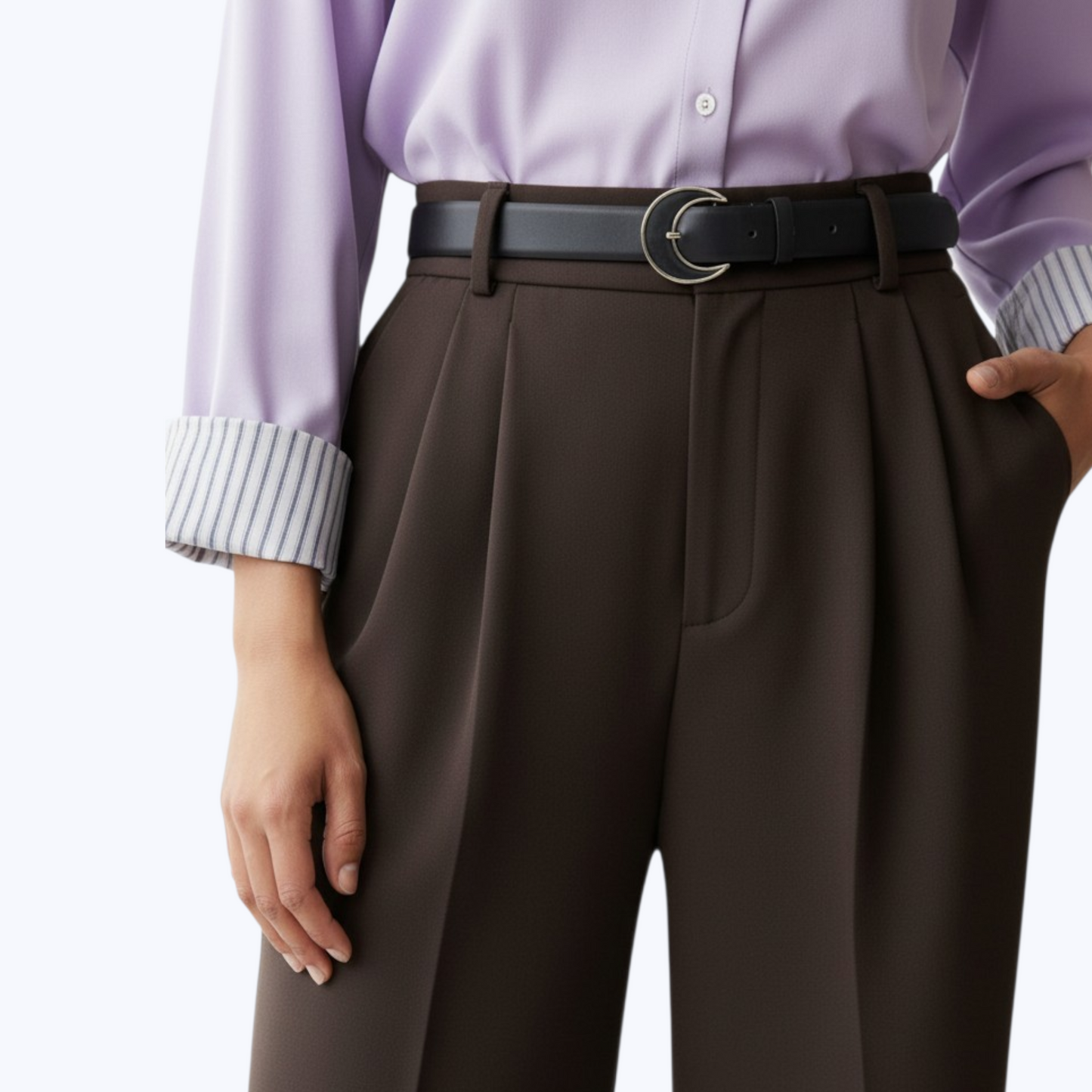 Pantalon LUNA Choco - Taille haute