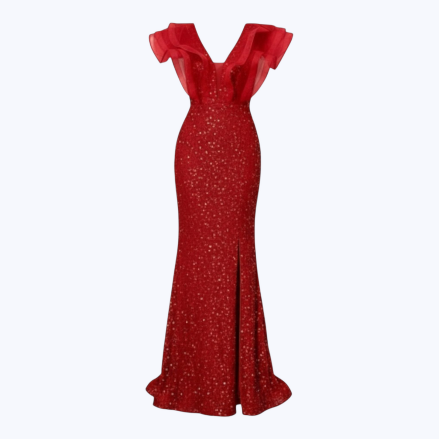 Robe LUCIANA rouge à sequins