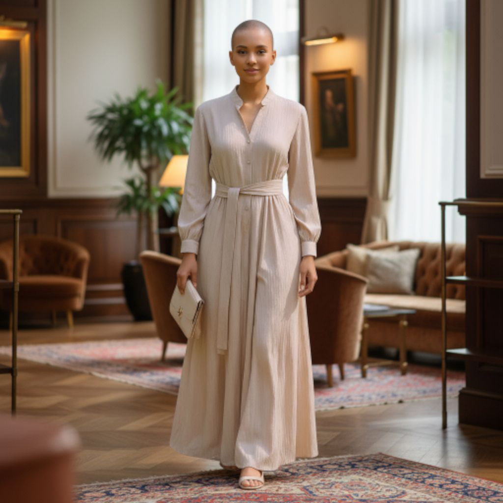 Robe Douceur Champagne - Manches bouffantes