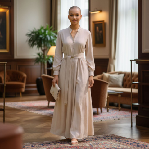 Robe Douceur Champagne - Manches bouffantes