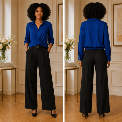 Blouse Arielle Bleu – Manches 3/4