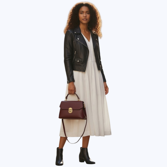 Sac Joy Bordeaux - Cuir de Vachette Italien