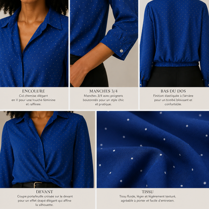 Blouse Arielle Bleu – Manches 3/4