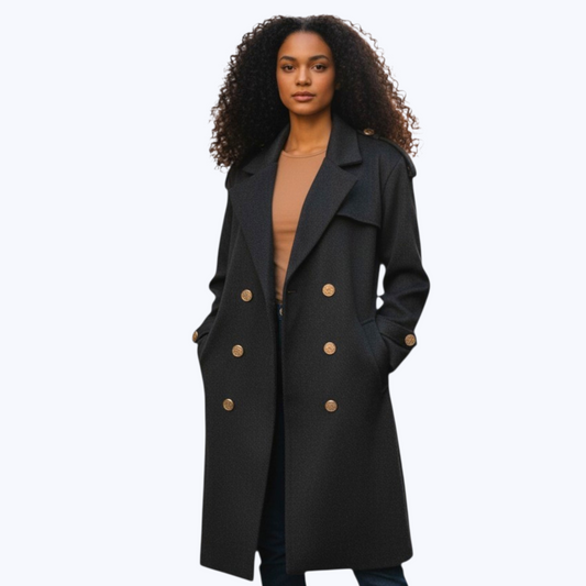 Manteau Trench JOSEPHA Noir - Made in Italy