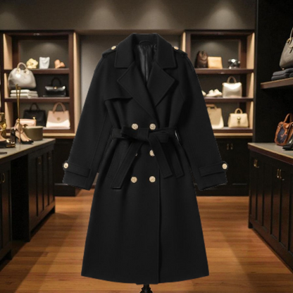 Manteau la Paix de Dieu Noir - Long Oversize - Made in Italy