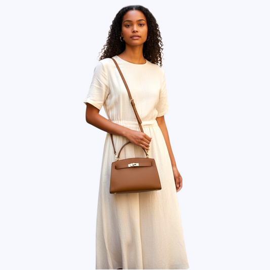 Sac Sérénité Camel - Cuir de Vachette Italien