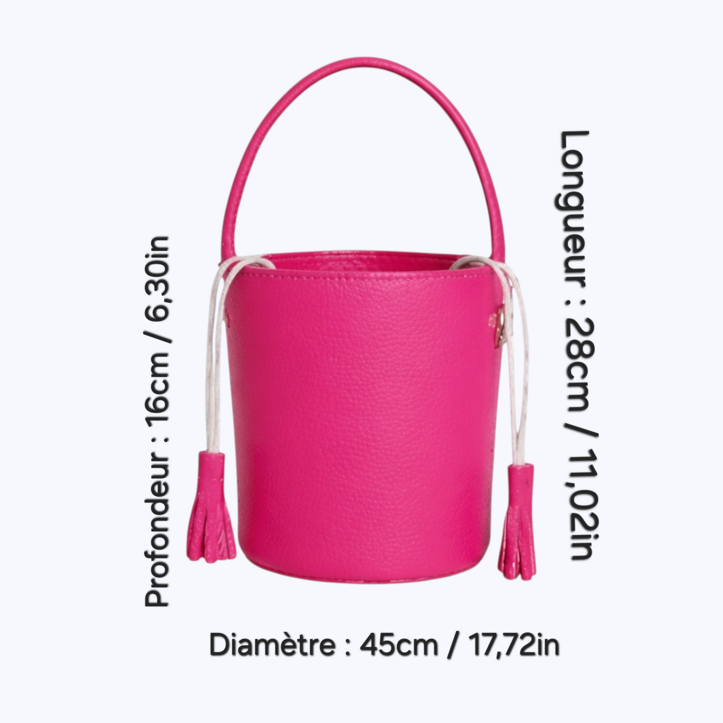 Sac ISANE Fuchsia - Cuir de Vachette Italien