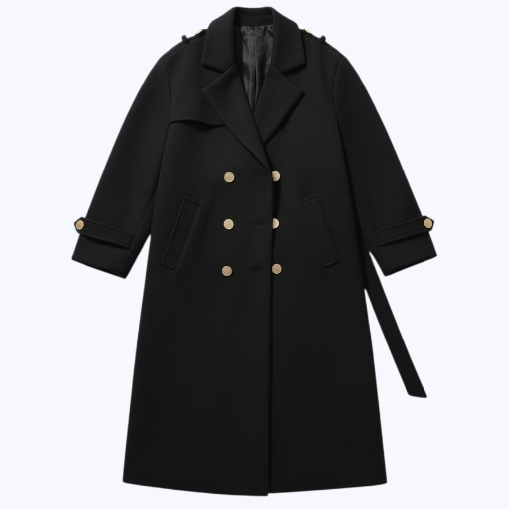 Manteau Trench JOSEPHA Noir - Made in Italy