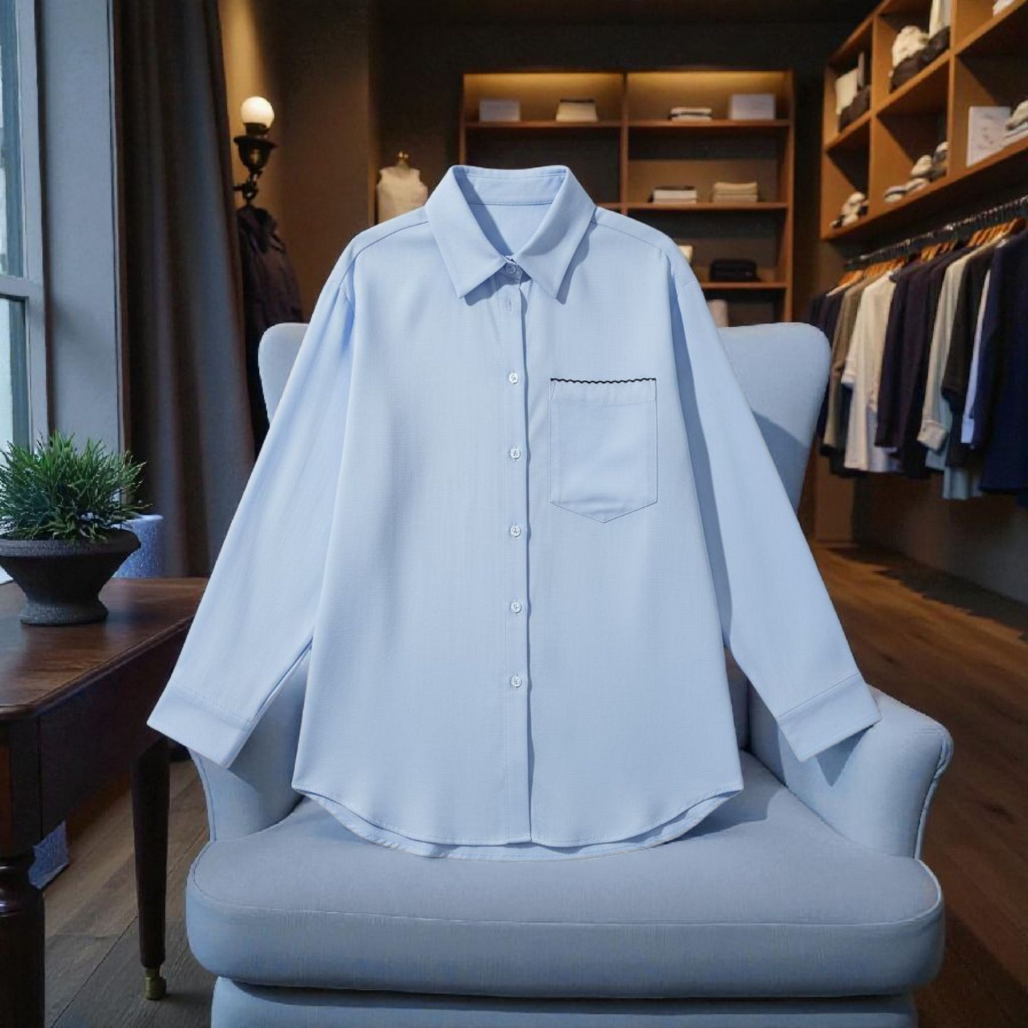 Chemisier Bonté de Dieu - Bleu ciel