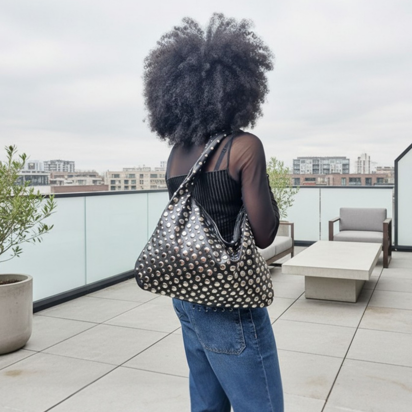Sac JOËLLA - Noir et Argent