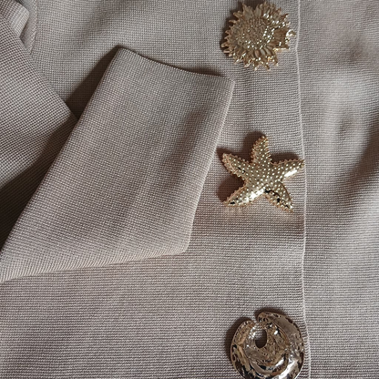 Cardigan Grâce beige - Boutons Dorés