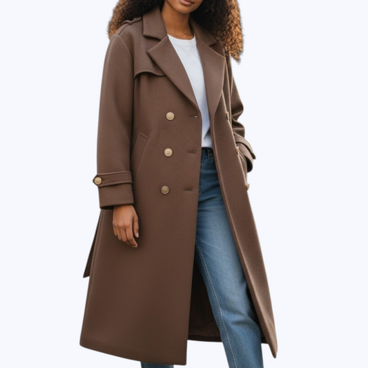 Manteau Trench JOSEPHA Marron - Made in Italy