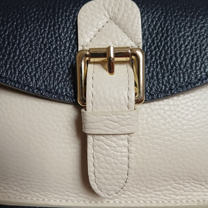 Sac Abondance Bicolore en Cuir de Vachette - Made in Italy