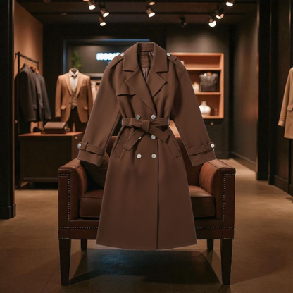 Manteau la Paix de Dieu Marron  - Long Oversize - Made in Italy