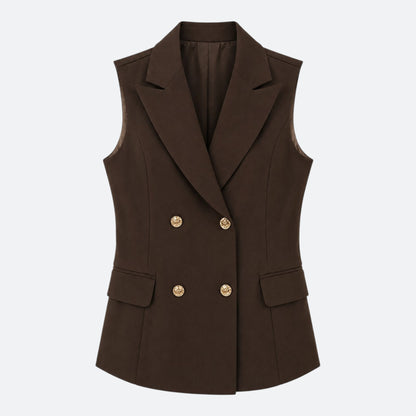 Veste Rebecca Sans Manches – Chocolat